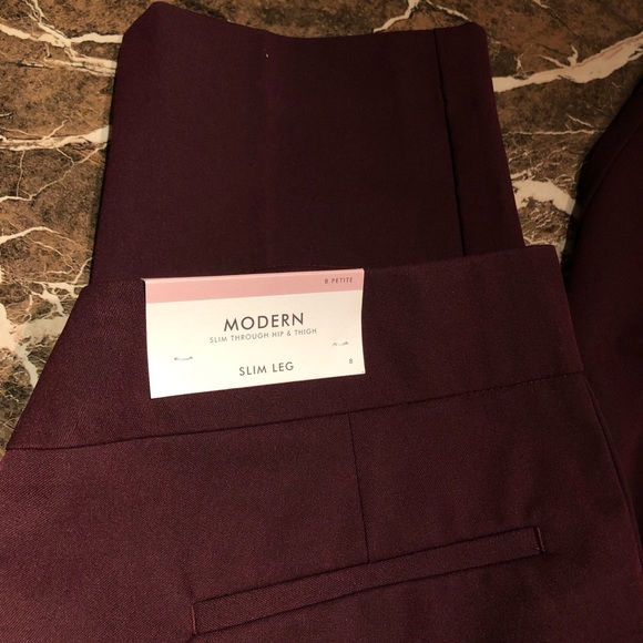 NWT ANN TAYLOR WINE MODERN SLIM PANTS - Picture 5 of 7